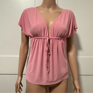 Better Boo Pink Slinky Adjustable Dolman Sleeves Top Shirt Small